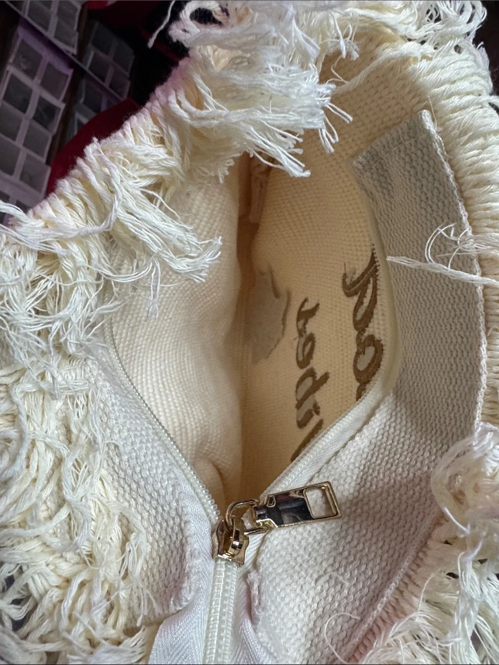 Lucky Brand Cream Fringe 'Good Vibes' Crossbody Bag